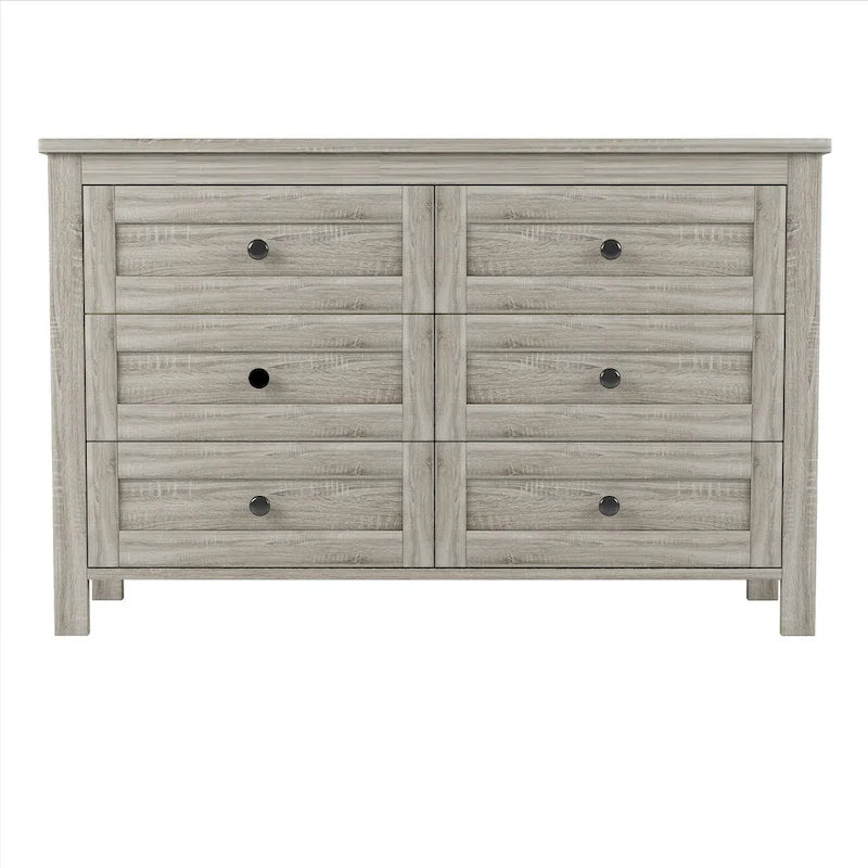 Retro Farmhouse Style Storage Cabinet with 6 Drawer