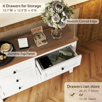 Retro Farmhouse Style Storage Cabinet with 6 Drawer