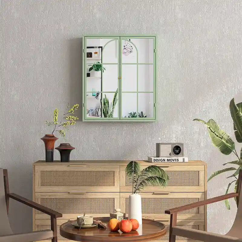 Two Door Wall Cabinet with Mirror