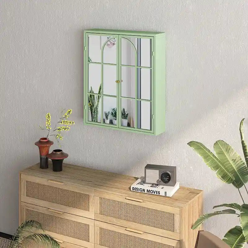 Two Door Wall Cabinet with Mirror