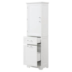 Freestanding Storage Cabinet with Two Different Size Drawers and Adjustable Shelf