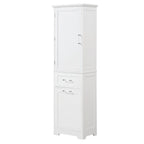 Freestanding Storage Cabinet with Two Different Size Drawers and Adjustable Shelf