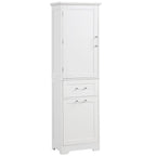 Freestanding Storage Cabinet with Two Different Size Drawers and Adjustable Shelf