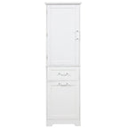 Freestanding Storage Cabinet with Two Different Size Drawers and Adjustable Shelf