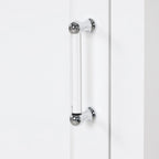 Freestanding Storage Cabinet with Two Different Size Drawers and Adjustable Shelf