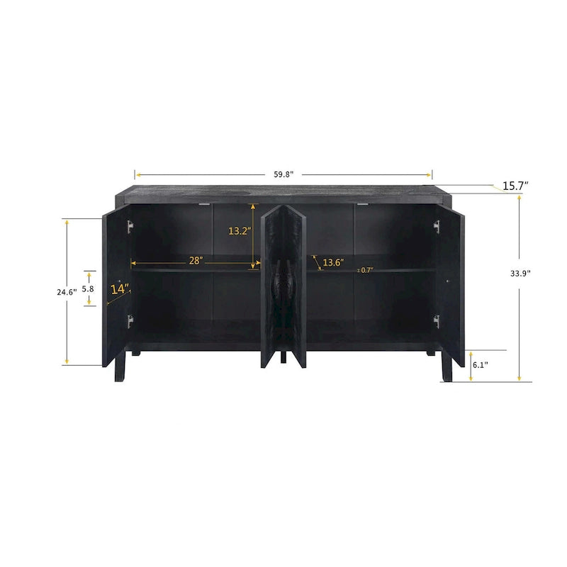 MM Antique Four Door Cabinet