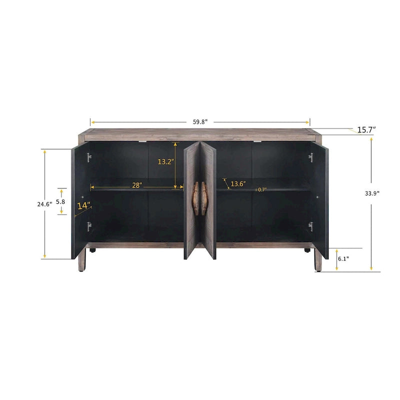 MM Antique Four Door Cabinet
