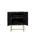 2 Door High Cabinet,Natural Rattan 2 Door high cabinet,Built-in adjustable shelf,Free Standing Cabinet