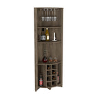 Corner Bar Cabinet for Kitchen, Dining Room,Living Room, Dark Brown