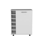 Wick Bar Cart with Integrated Wine Storage,Spacious Cabinet and Smooth Rollers