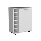 Wick Bar Cart with Integrated Wine Storage,Spacious Cabinet and Smooth Rollers