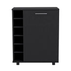 Wick Bar Cart with Integrated Wine Storage,Spacious Cabinet and Smooth Rollers