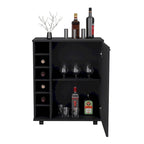 Wick Bar Cart with Integrated Wine Storage,Spacious Cabinet and Smooth Rollers