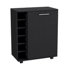 Wick Bar Cart with Integrated Wine Storage,Spacious Cabinet and Smooth Rollers