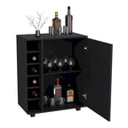 Wick Bar Cart with Integrated Wine Storage,Spacious Cabinet and Smooth Rollers