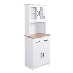 Kitchen Cabinet ,Storage Microwave Cabinet with Framed Glass Doors