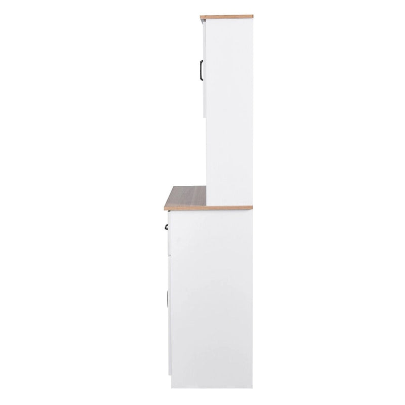 Kitchen Cabinet ,Storage Microwave Cabinet with Framed Glass Doors