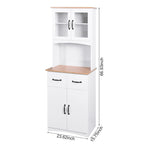 Kitchen Cabinet ,Storage Microwave Cabinet with Framed Glass Doors