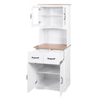 Kitchen Cabinet ,Storage Microwave Cabinet with Framed Glass Doors