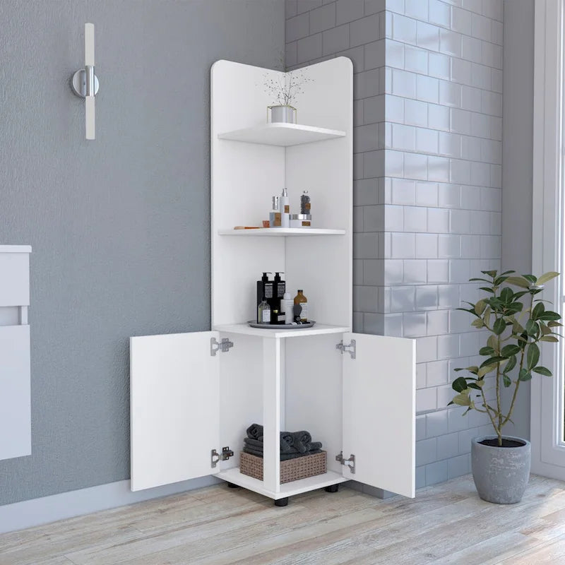 Freestanding cabinet Kairatu, One Drawer, White Finish,High quality and durable