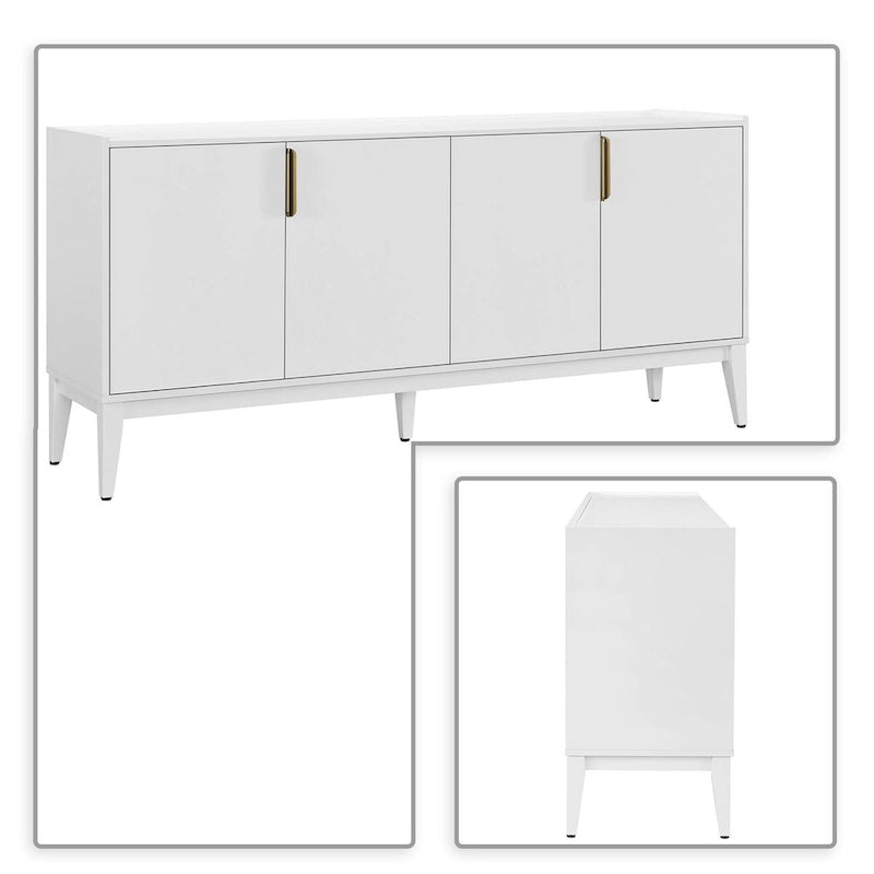 Classic Wooden Sideboard with Solid Rubberwood Legs