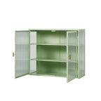 27.56Glass Doors Modern Two-door Wall Cabinet with Featuring Three-tier Storage for Entryway Living Room Bathroom Dining Room