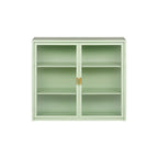 27.56Glass Doors Modern Two-door Wall Cabinet with Featuring Three-tier Storage for Entryway Living Room Bathroom Dining Room