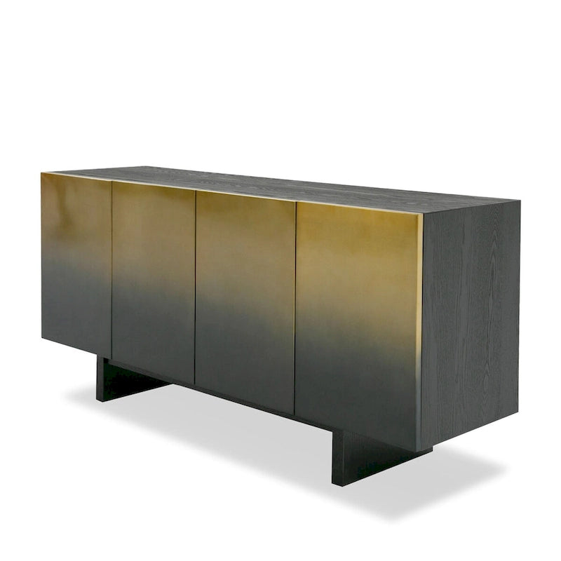 Modrest Elmira Glam Black Ash & Gradient Stainless Steel Buffet