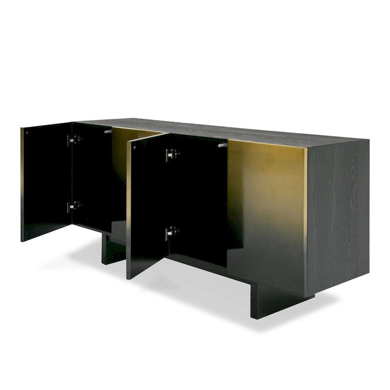 Modrest Elmira Glam Black Ash & Gradient Stainless Steel Buffet