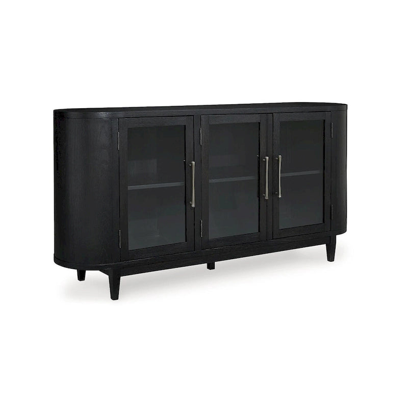 Signature Design by Ashley Rowanbeck Black/Gray Dining Server - 74.13 W x 17.13 D x 35.13 H