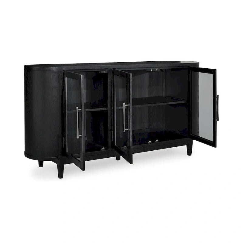 Signature Design by Ashley Rowanbeck Black/Gray Dining Server - 74.13 W x 17.13 D x 35.13 H
