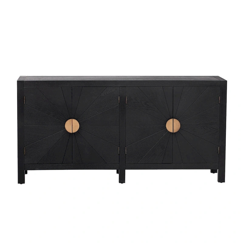 Unique Features of Ash Veneer Cabinet with Radiating Line Pattern Cabinet Doors