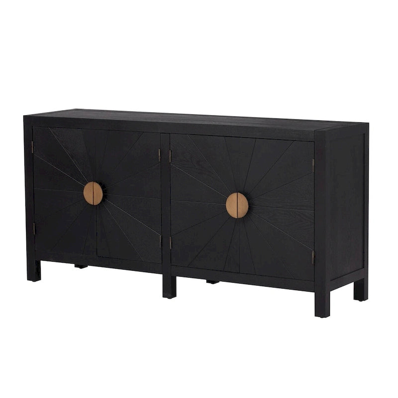 Unique Features of Ash Veneer Cabinet with Radiating Line Pattern Cabinet Doors
