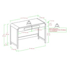 Middlebrook 3-Piece Set Writing Desk with 2 Open Bookcases