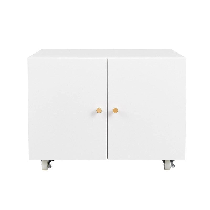 Printer Stand & Large Storage Steel Cabinet with Locked Wheel and Adjustable Shelf