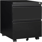 2-Drawer Mobile File Cabinet with Lock - 17D x 24W x 15H