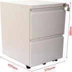 2-Drawer Mobile File Cabinet with Lock - 17D x 24W x 15H