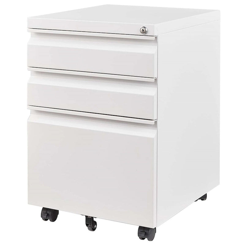 3 Drawer Mobile File Cabinet with Lock