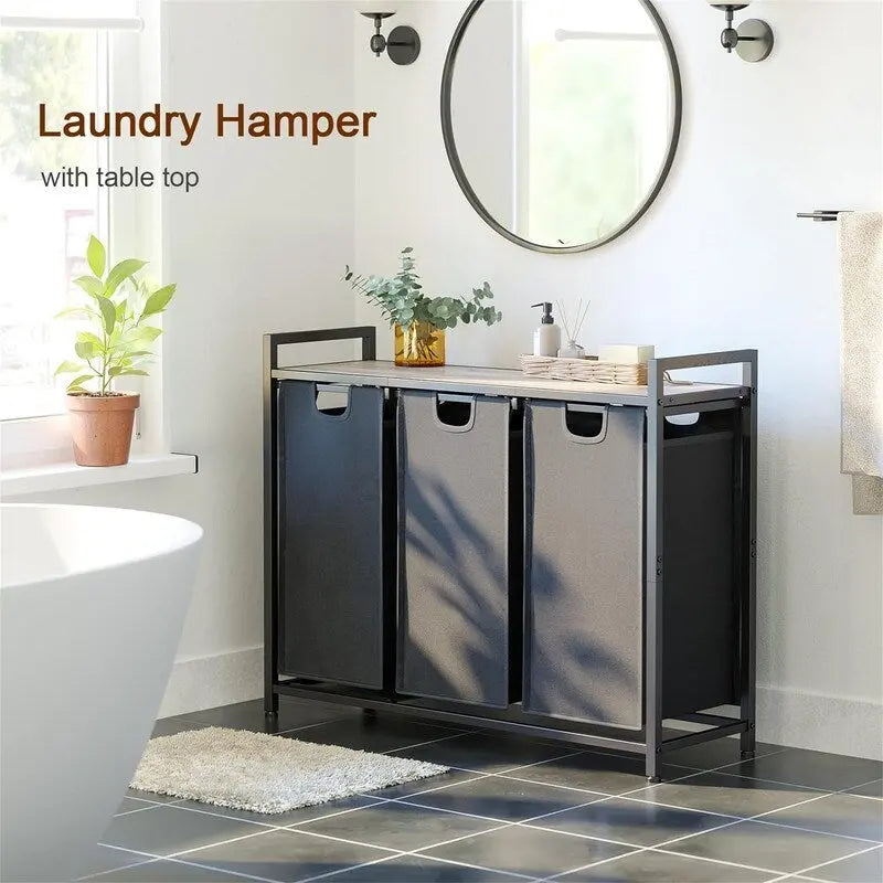 Laundry Basket, Laundry Sorter 3 Section - 36.2L x 11.81W x 28.45H