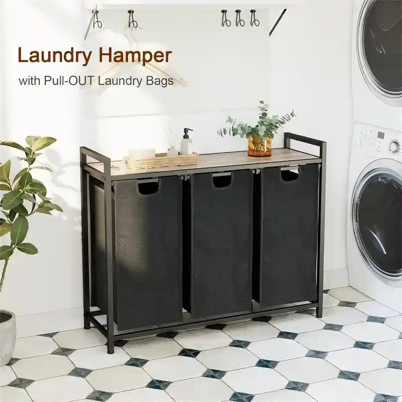 Laundry Basket, Laundry Sorter 3 Section - 36.2L x 11.81W x 28.45H