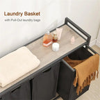 Laundry Basket, Laundry Sorter 3 Section - 36.2L x 11.81W x 28.45H