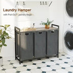 Laundry Basket, Laundry Sorter 3 Section - 36.2L x 11.81W x 28.45H