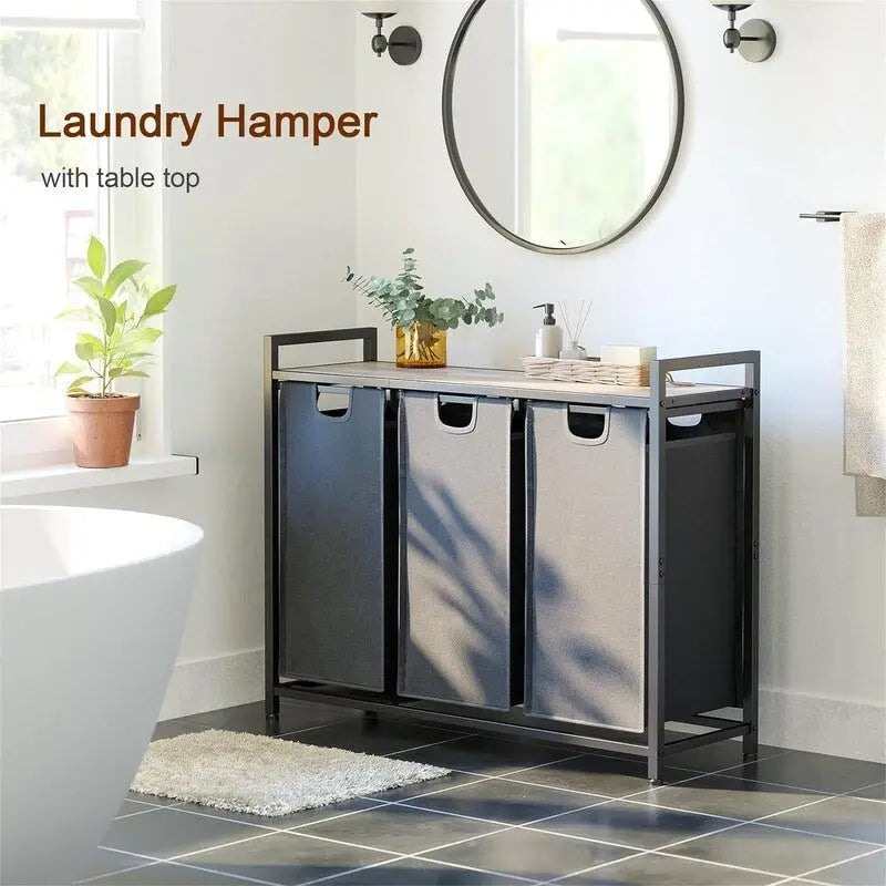 Laundry Basket, Laundry Sorter 3 Section - 36.2L x 11.81W x 28.45H