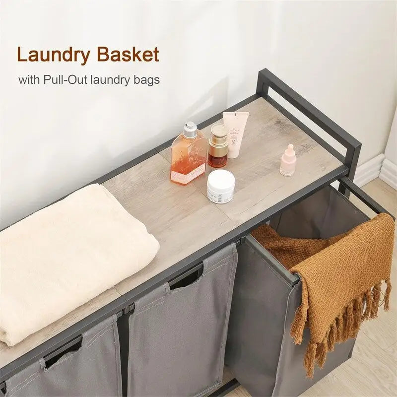 Laundry Basket, Laundry Sorter 3 Section - 36.2L x 11.81W x 28.45H