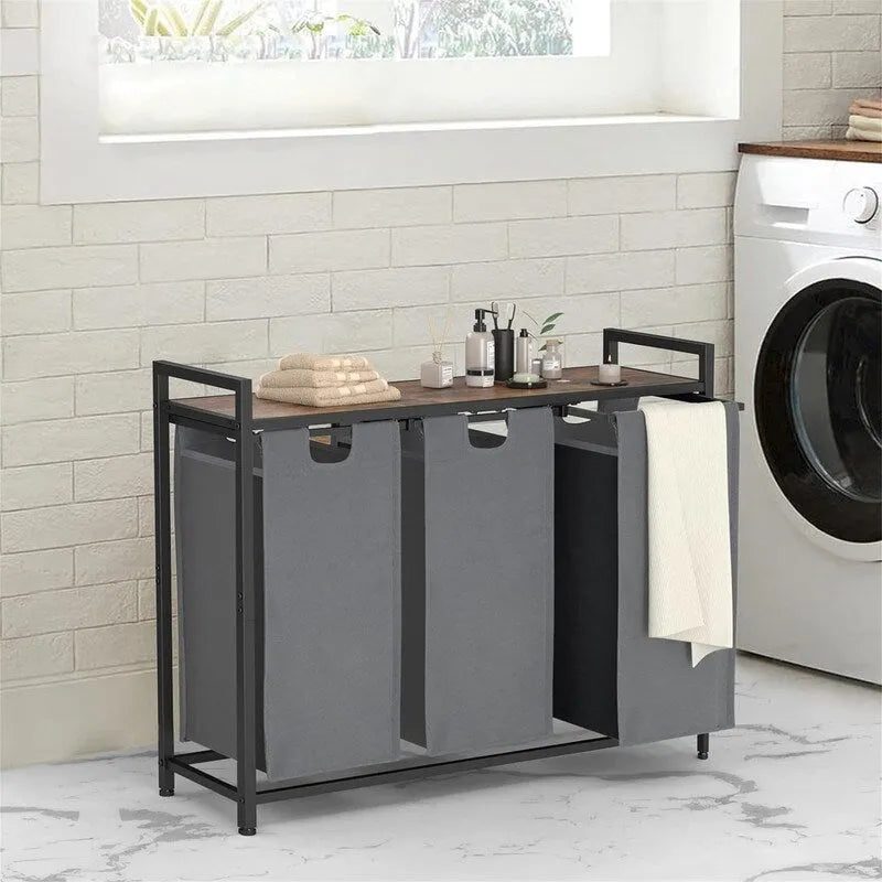 Laundry Basket, Laundry Sorter 3 Section - 36.2L x 11.81W x 28.45H
