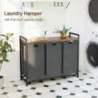 Laundry Basket, Laundry Sorter 3 Section - 36.2L x 11.81W x 28.45H