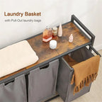 Laundry Basket, Laundry Sorter 3 Section - 36.2L x 11.81W x 28.45H
