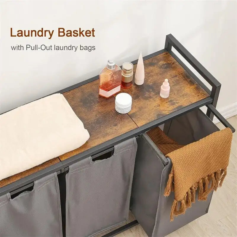 Laundry Basket, Laundry Sorter 3 Section - 36.2L x 11.81W x 28.45H