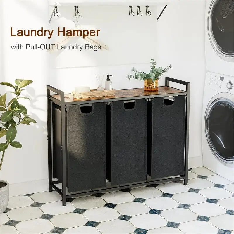 Laundry Basket, Laundry Sorter 3 Section - 36.2L x 11.81W x 28.45H