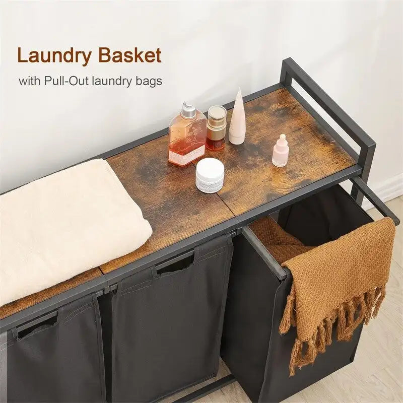 Laundry Basket, Laundry Sorter 3 Section - 36.2L x 11.81W x 28.45H